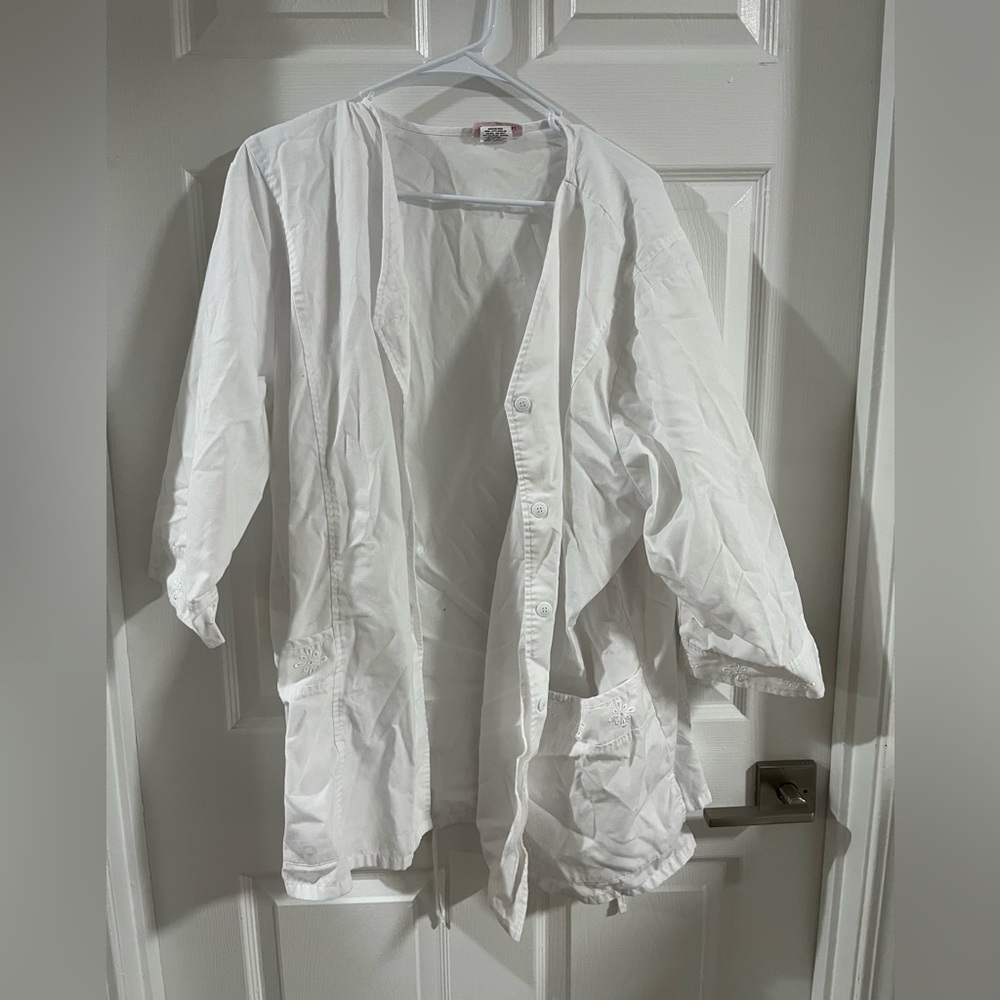 Women’s White Medical Scrub Jacket